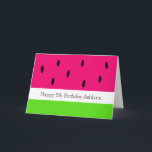 Cute Watermelon Birthday Card<br><div class="desc">A cute watermelon birthday card,  which you can easily personalise with the child's age and name on the front. Inside reads a birthday message which you can also easily change.</div>