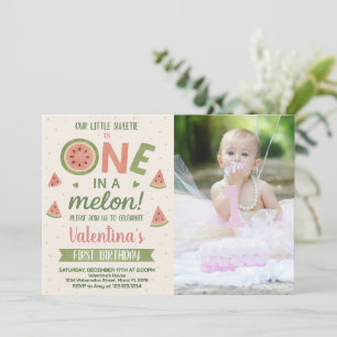 Cute Watermelon Birthday Party Invitation for Kids