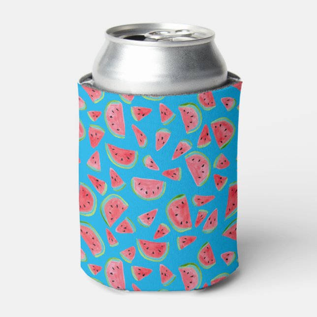 Cute watermelon can cooler - add your own text (Can Front)