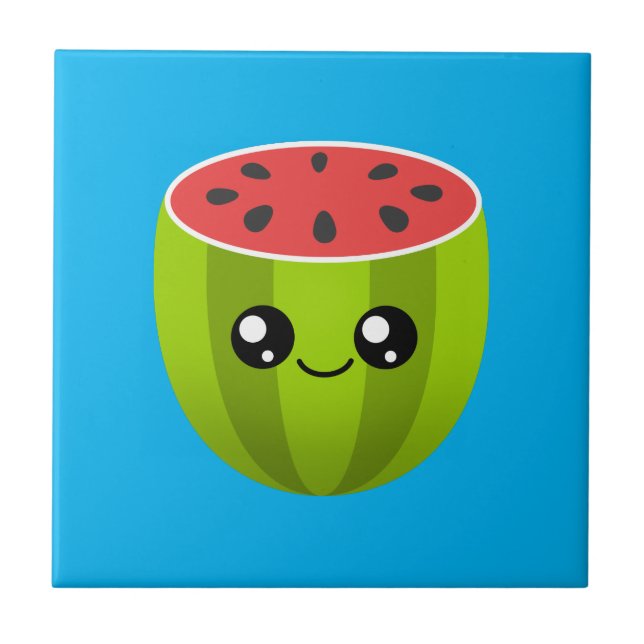 Cute Watermelon Ceramic Tile (Front)