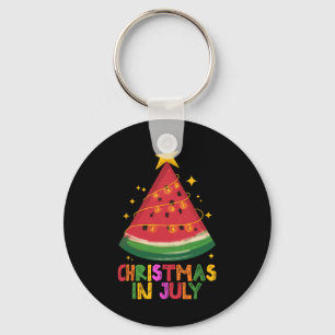 Cute Watermelon Christmas In July Kids Summer Vaca Key Ring