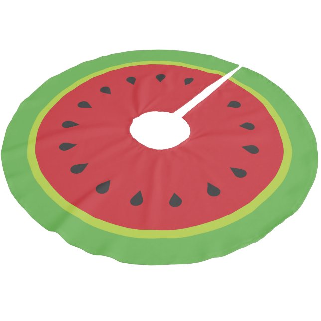 Cute Watermelon Christmas Tree Skirt (Angled)