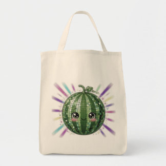 Cute Watermelon Disco Ball Tote Bag