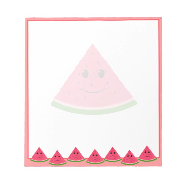 Cute Watermelon Drawing Custom Notepad (Front)