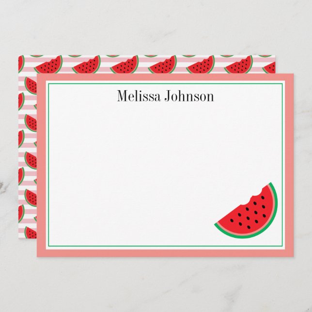 Cute Watermelon Fun Personalised Card (Front/Back)