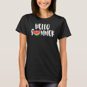 Cute Watermelon Hello Summer Fruit Vintage Vacatio T-Shirt
