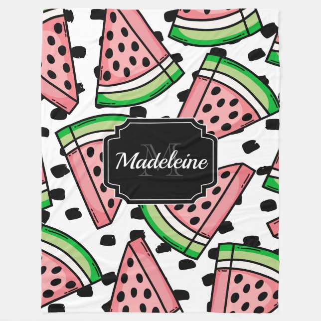 Cute Watermelon Pattern Fleece Blanket (Front)