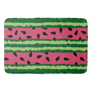 Cute Watermelon Pattern Pink & Green Bath Mat