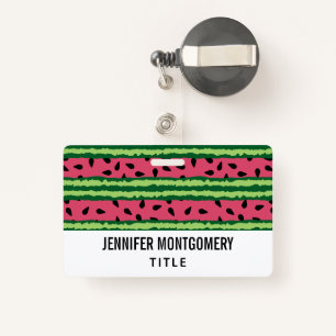 Cute Watermelon Pattern Pink & Green ID Badge