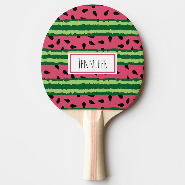 Cute Watermelon Pattern Pink & Green Ping Pong Paddle (Front)