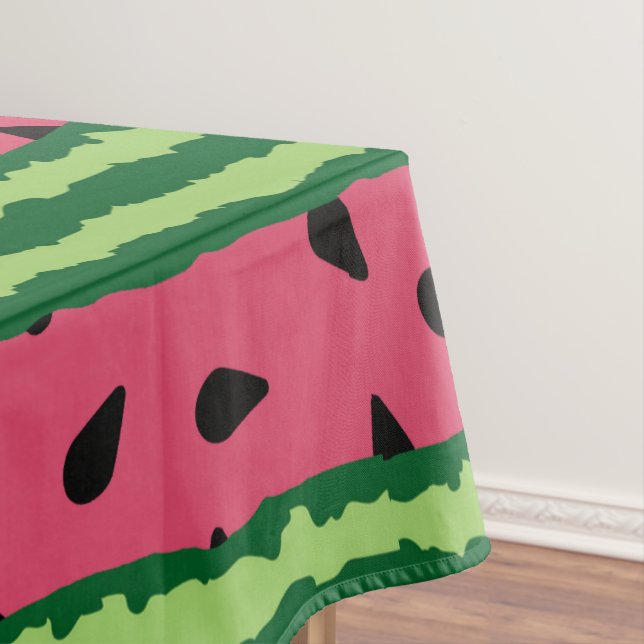 Cute Watermelon Pattern Pink & Green Tablecloth (In Situ)