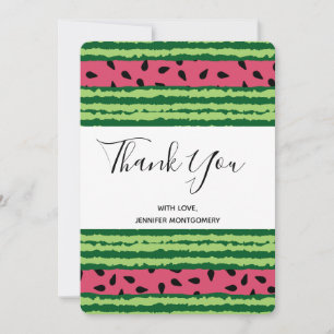 Cute Watermelon Pattern Pink & Green Thank You