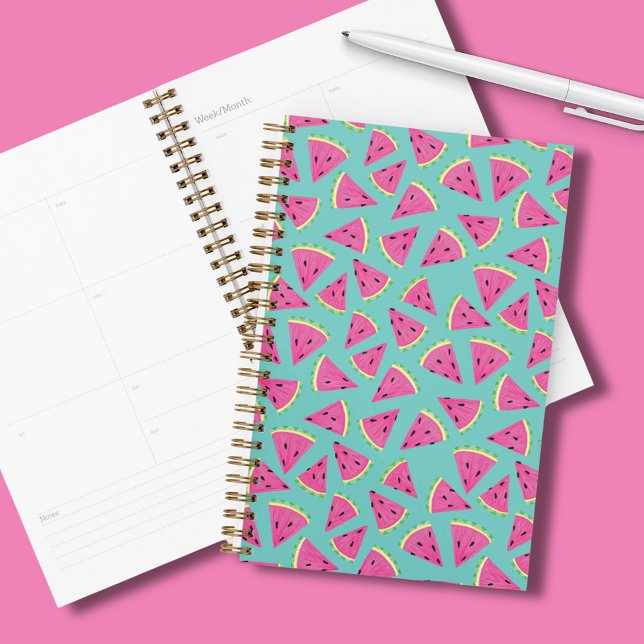 Cute Watermelon pattern Planner (Colorful watermelon slices planner for all your organisational needs!  Fun tropical summer pattern.)