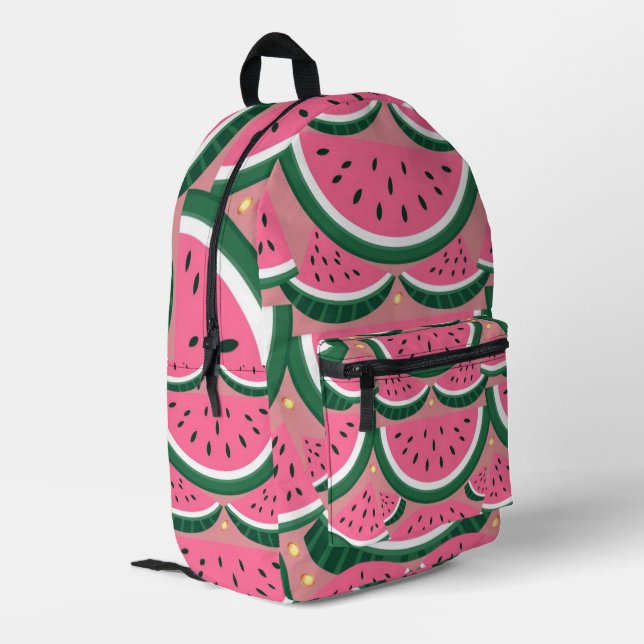 Cute Watermelon Pattern Printed Backpack (Back Corner Left)