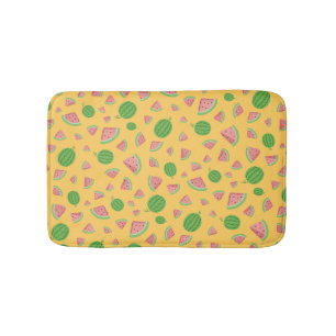 Cute Watermelon Pattern yellow Bath Mat