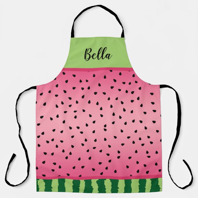 Cute Watermelon Rind and Seeds Personalised Apron (Front)