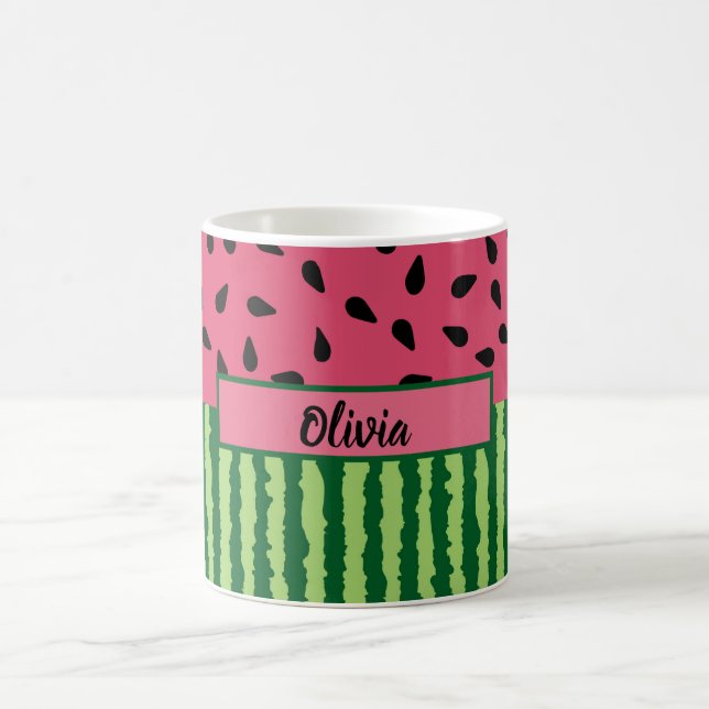 Cute Watermelon Ring and Seeds Personalised Coffee Mug (Center)