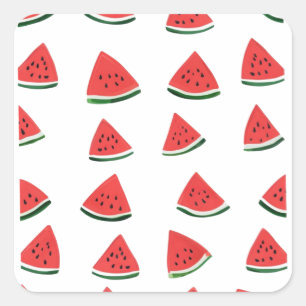 Cute Watermelon Seamless Pattern Square Sticker