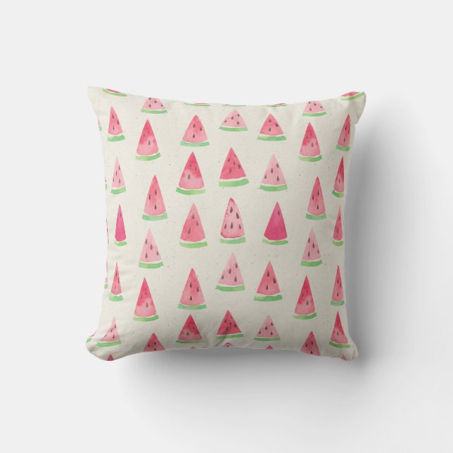 Cute watermelon: seamless watercolor pattern. cushion (Front)
