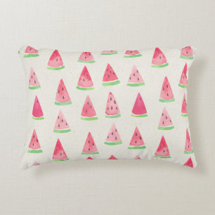 Cute watermelon: seamless watercolor pattern. decorative cushion