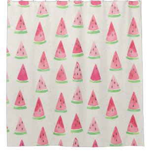 Cute watermelon: seamless watercolor pattern. shower curtain
