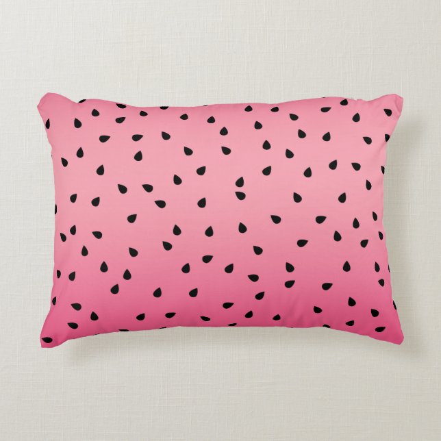 Cute Watermelon Seed Pink Decorative Cushion (Front)