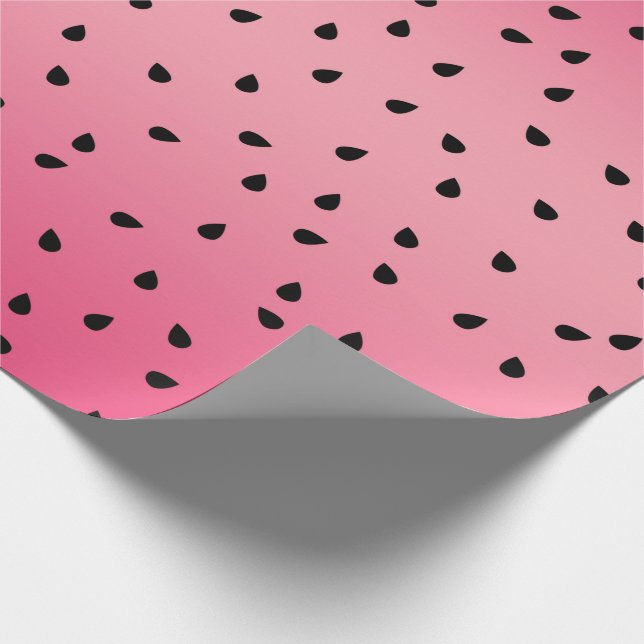 Cute Watermelon Seed Pink Wrapping Paper (Corner)