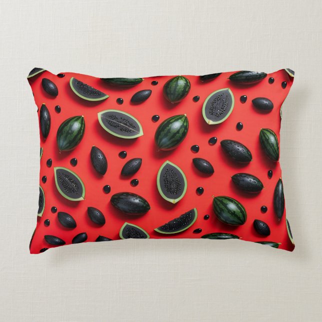 Cute Watermelon Seeds Design Summer Fruit🍉 Decorative Cushion (Front)