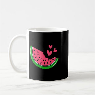 Cute Watermelon Slice Bitten With Hearts Summer Coffee Mug
