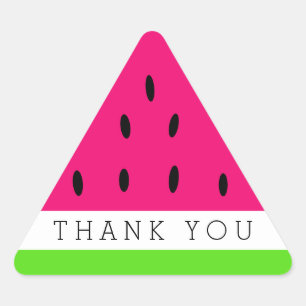 Cute Watermelon Slice Thank You Triangle Sticker