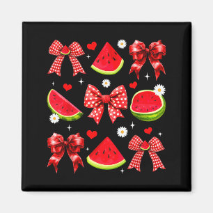 Cute Watermelon Slices Bows Summer Vacation Girls Magnet