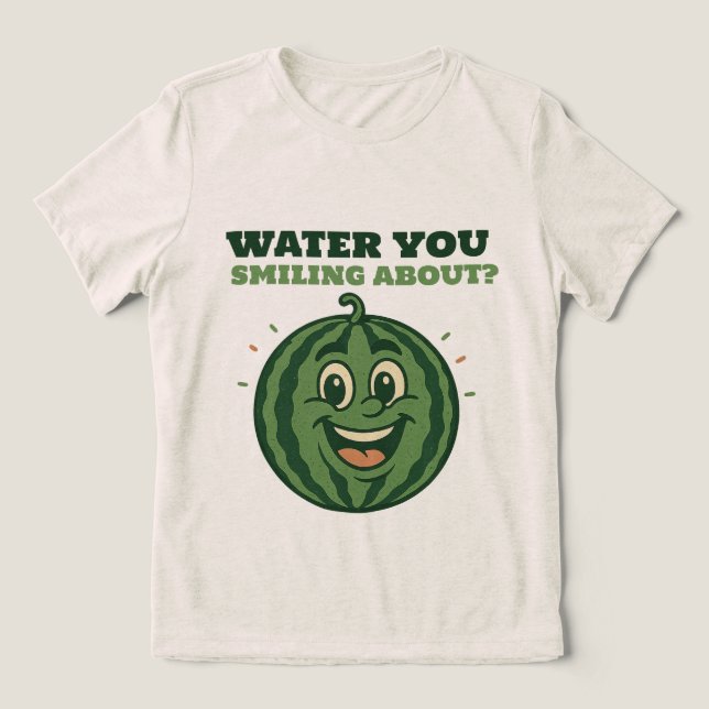 Cute watermelon smiling funny Tri-Blend shirt (Design Front)