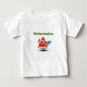 Cute Watermelon Summer Beach Character Art Baby T-Shirt