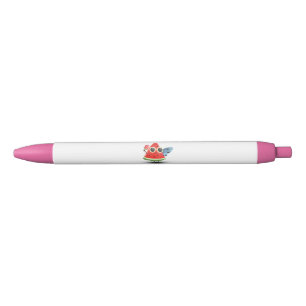 Cute Watermelon Summer Beach Character Art Black Ink Pen