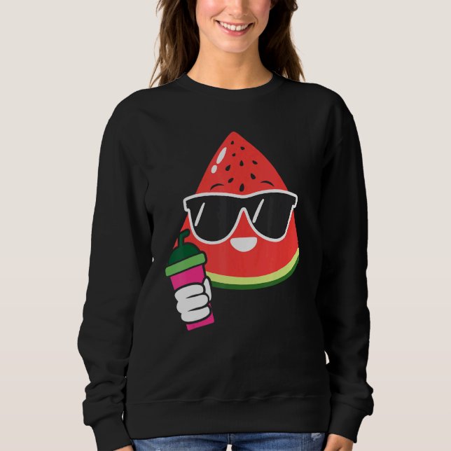 Cute Watermelon Watermelon Frappe   Summer Fruit Sweatshirt (Front)