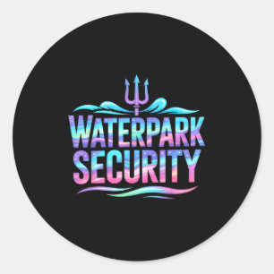 Cute waterpark security cruise mermaid vacation classic round sticker