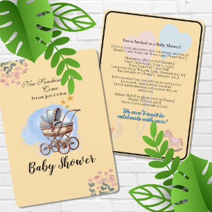Cute Watter colour Personalised Baby Shower  Invit Invitation
