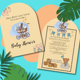 Cute Watter colour Personalised Baby Shower  Invitation