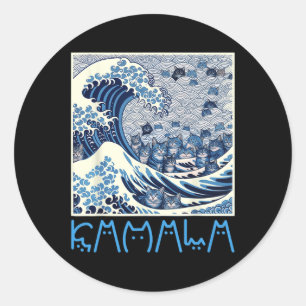 Cute Wave Of Blue Cats For Kamala 1 Classic Round Sticker