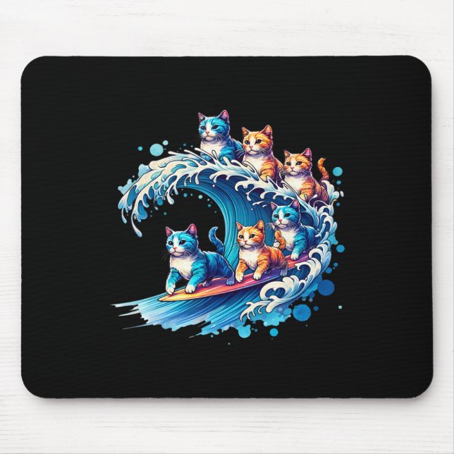 Cute Wave Of Blue Cats For Kamala Funny 2  Mouse Pad (Front)