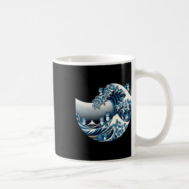 Cute Wave Of Blue Cats For Kamala Funny  Coffee Mug (Right)