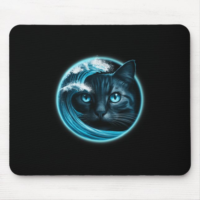 Cute Wave Of Blue Cats For Kamala Funny  Mouse Pad (Front)