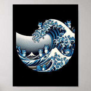 Cute Wave Of Blue Cats For Kamala Funny  Poster