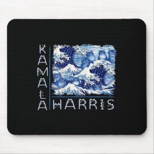 Cute Wave Of Blue Cats For Kamala Harris Funny Mouse Pad