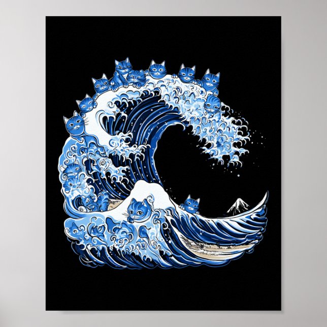 Cute Wave Of Blue Cats For Kamala  Poster (Front)