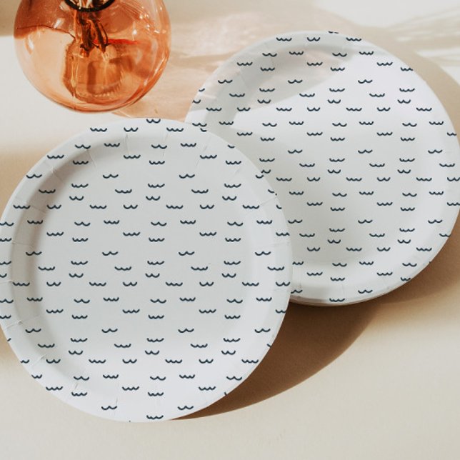 Cute Wave Pattern Birthday Paper Plate (Creator Uploaded)