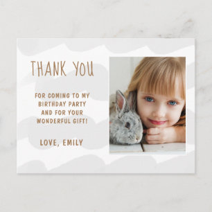 Cute Wave Watercolor Girl Photo Thank you  Postcard