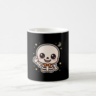Cute Waving Skeleton Halloween Coffee Mug