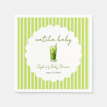 Cute Wavy Matcha Baby Green Modern Baby Shower