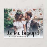 Cute We Are Engaged Photo Script Engagement Party